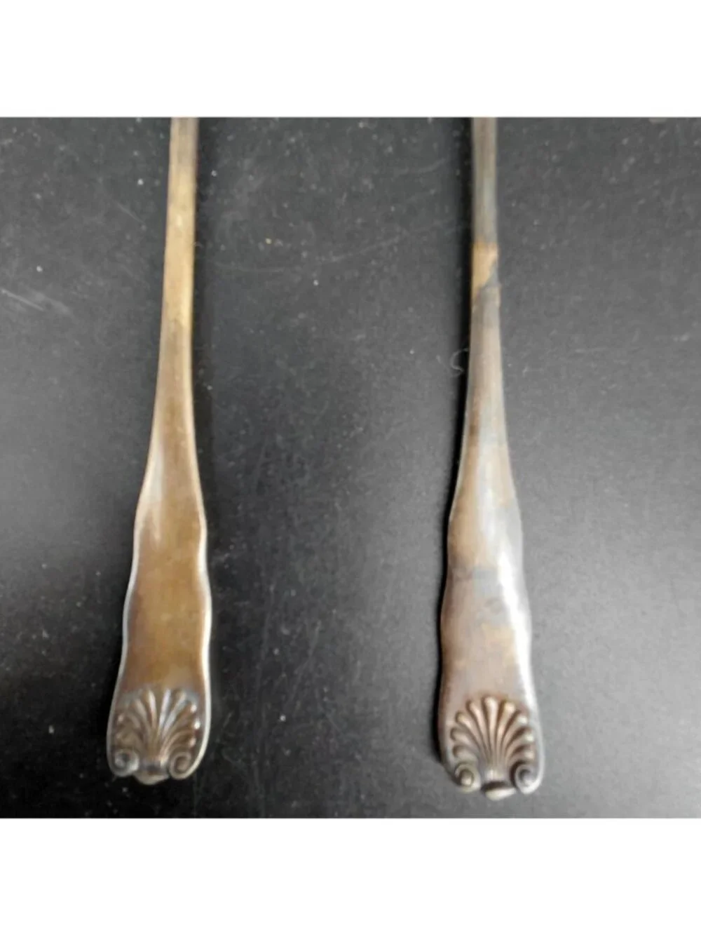 Vintage Rogers & Hamilton Classic Shell Silverplate Cocktail Forks Set 2 USA